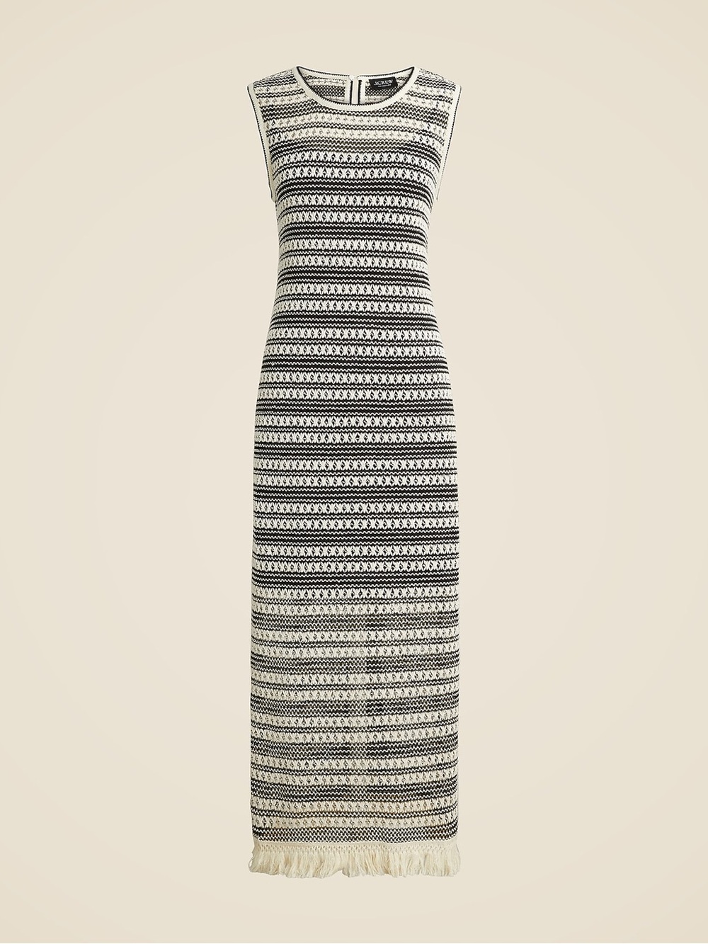 NWT J. Crew Collection Crochet Midi Dress in Black and White Stripe Size XS